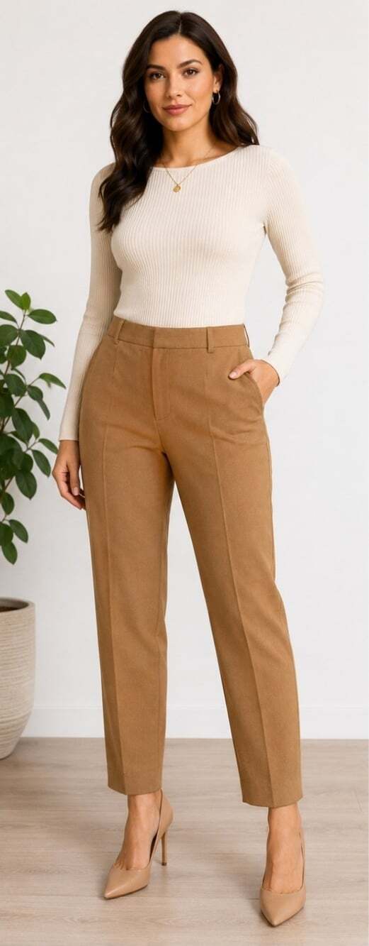 ELOQUII Plus Size Cotton/nylon/spandex Khaki Chino 26R NWT’s Button Back T30